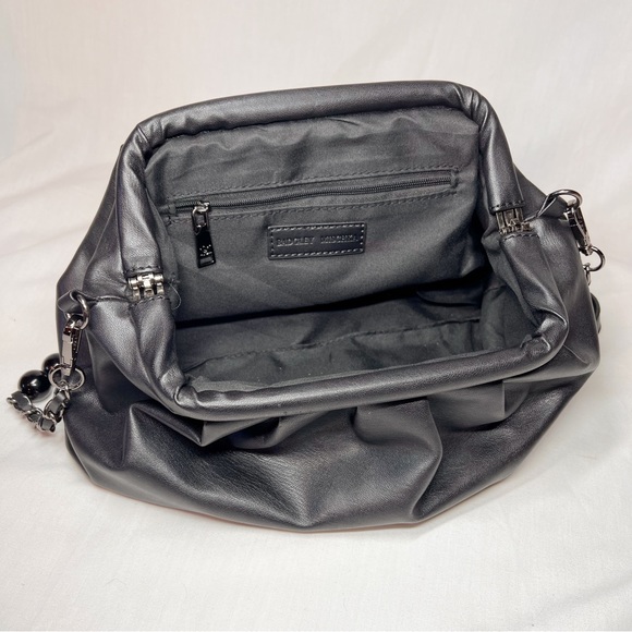 Badgley Mischka Slouch Handbag Clutch Convertible Gunmetal Detachable Strap - Picture 8 of 10